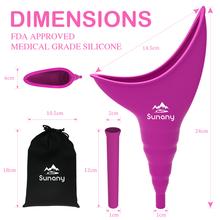 Load image into Gallery viewer, Female Urination Device,Reusable Silicone Female Urinal Foolproof Women Pee Funnel Allows Women to Pee Standing Up,Women's Urinal with Drawstring Bags is The Perfect Companion for Travel and Outdoor
