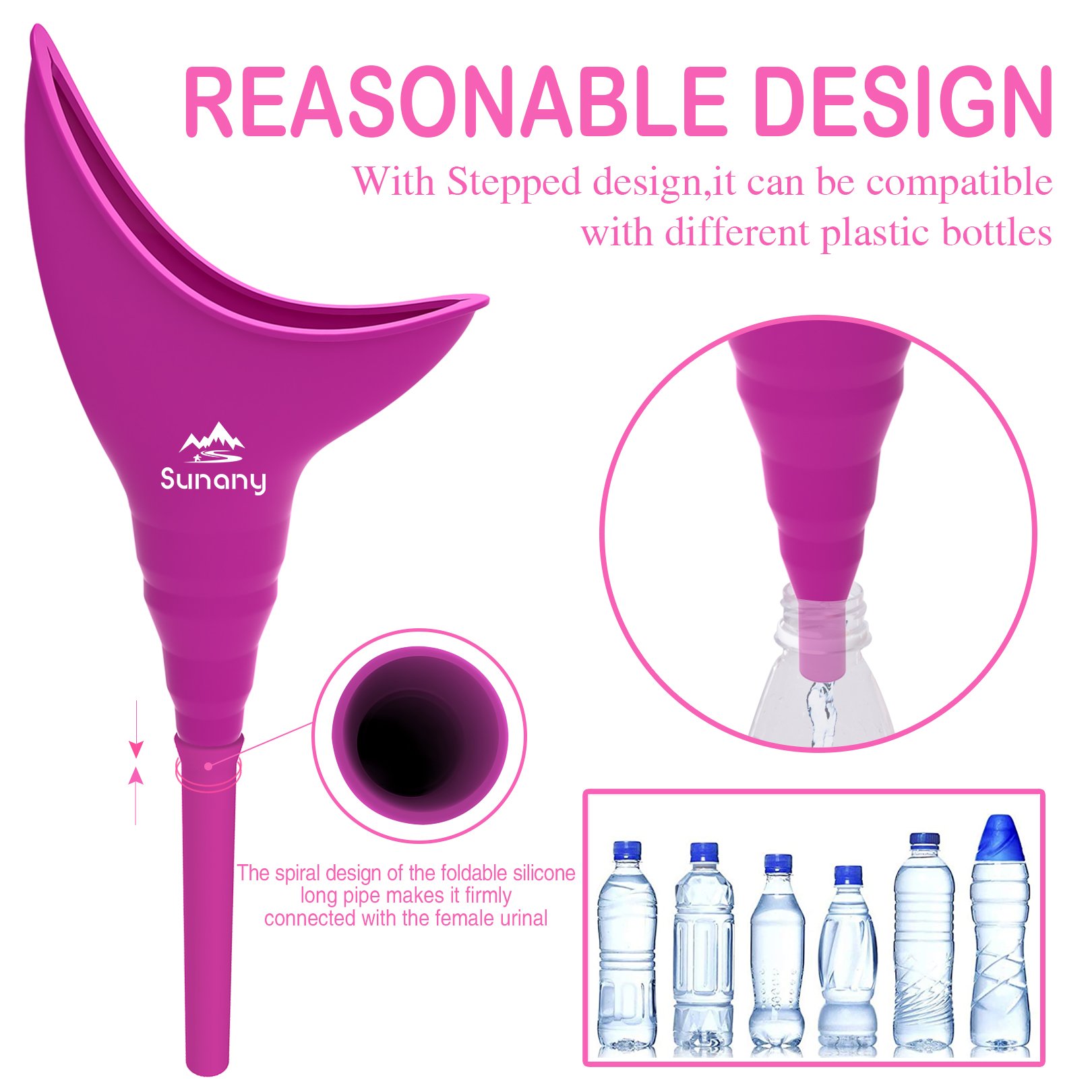 Female Urination Device,Reusable Silicone Female Urinal Foolproof Women Pee Funnel Allows Women to Pee Standing Up,Women's Urinal with Drawstring Bags is The Perfect Companion for Travel and Outdoor
