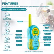 Load image into Gallery viewer, Sunany Walkie Talkies for Kids,Toys for 3-12 Year Old Boys Girls,2 Pack Kids Walkie Talkies Long Range 3 KMs with 22 Channels 2 Way Radio,Birthday Gifts for Children to Outside Adventure