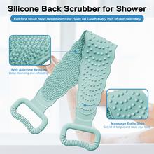 Load image into Gallery viewer, Silicone Back Scrubber for Shower, Lengthen &amp; Soft Back Washer, Bath Body Brush with Handles for Deep Cleaning, Exfoliating and Massaging ( 30-Inch) 148 / 5000 翻译结果
