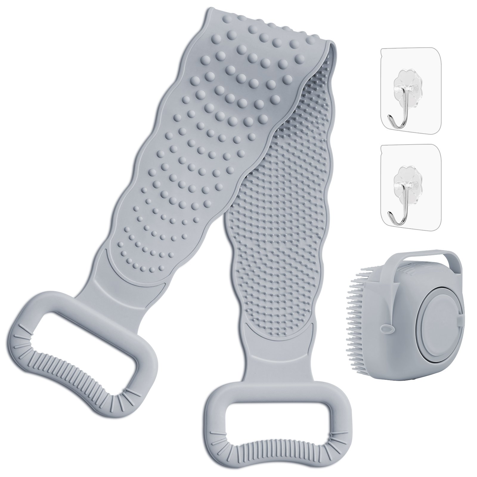 Silicone Back Scrubber for Shower, Lengthen & Soft Back Washer, Bath Body Brush with Handles for Deep Cleaning, Exfoliating and Massaging ( 30-Inch) 148 / 5000 翻译结果