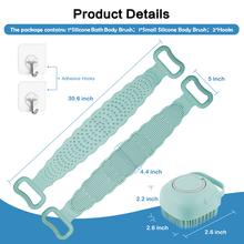 Load image into Gallery viewer, Silicone Back Scrubber for Shower, Lengthen & Soft Back Washer, Bath Body Brush with Handles for Deep Cleaning, Exfoliating and Massaging ( 30-Inch) 148 / 5000 翻译结果
