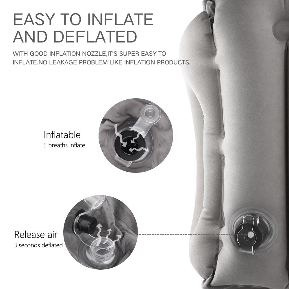 Sunany Inflatable Neck Pillow Used for Airplanes/Cars/Buses/Trains/Office Napping with Free Eye Mask/Earplugs , Small