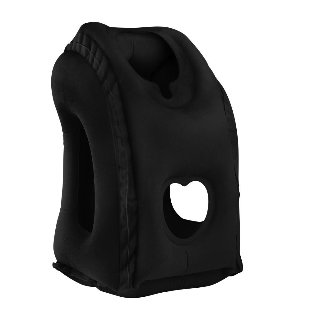 Sunany Inflatable Neck Pillow Used for Airplanes/Cars/Buses/Trains/Office Napping with Free Eye Mask/Earplugs , Small
