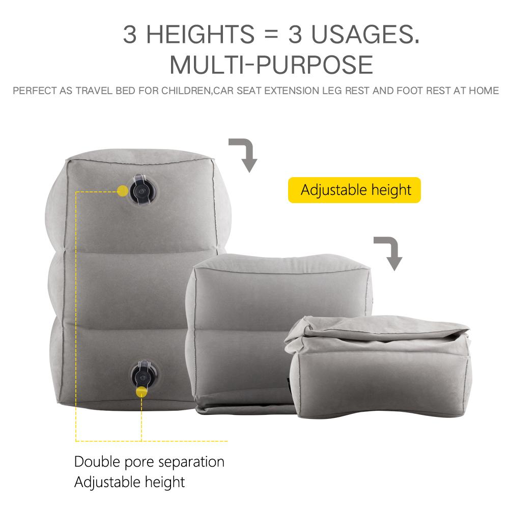 Sunany Inflatable Foot Rest Pillow for Travel, Kids/Adults Airplane Travel Pillow-Adjustable Height Cushions,for Kids to Sleep While Traveling,Suitable for Office, Home and Any Travel