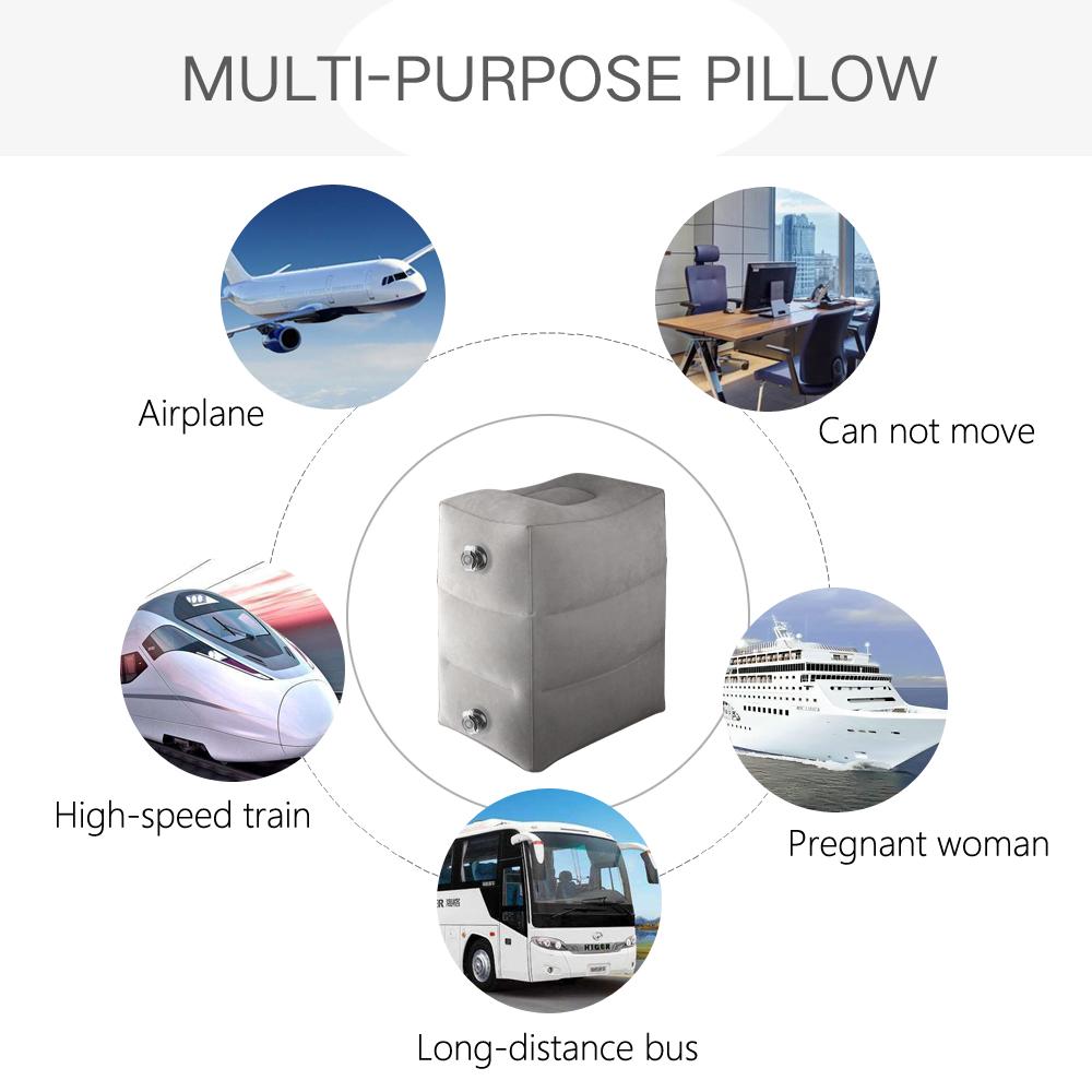 Sunany Inflatable Foot Rest Pillow for Travel, Kids/Adults Airplane Travel Pillow-Adjustable Height Cushions,for Kids to Sleep While Traveling,Suitable for Office, Home and Any Travel