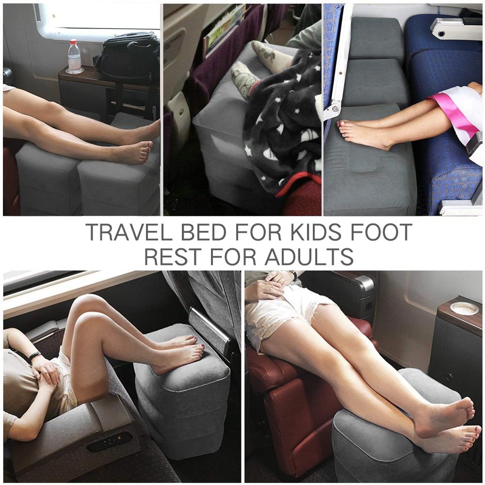Sunany Inflatable Foot Rest Pillow for Travel, Kids/Adults Airplane Travel Pillow-Adjustable Height Cushions,for Kids to Sleep While Traveling,Suitable for Office, Home and Any Travel